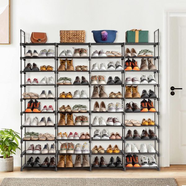 10 Tiers Shoe Rack Storage Organizer Shoe Shelf Organizer for Entryway Holds 80 Pairs Shoe; Stackable Shoe Cabinet Shoe Rack_voghion.com