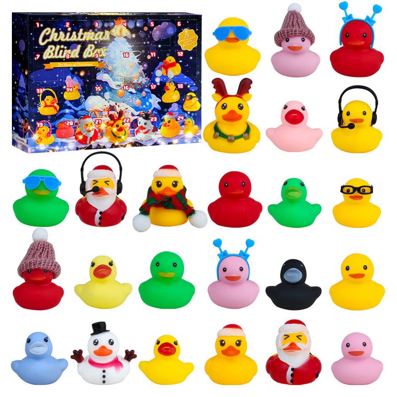 24 Christmas Funny Days Countdown Calendar Blind Box Vinyl Duck Toy Set For Holiday Decor And Ideas Gift_voghion.com
