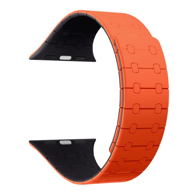 Ισχύει για AppleWatch Applewatch 987654 Iwatch Ultra Μαγνητικό λουράκι σιλικόνης με αντίθεση χρώματος_voghion.com