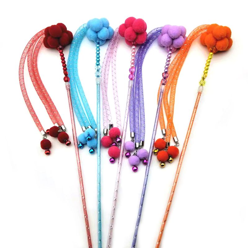 Giocattolo con nappa da fata, bacchetta magica, corda elastica, palla di peluche, asta rompicapo, resistente, graffia e mastica, forniture per gatti_voghion.com
