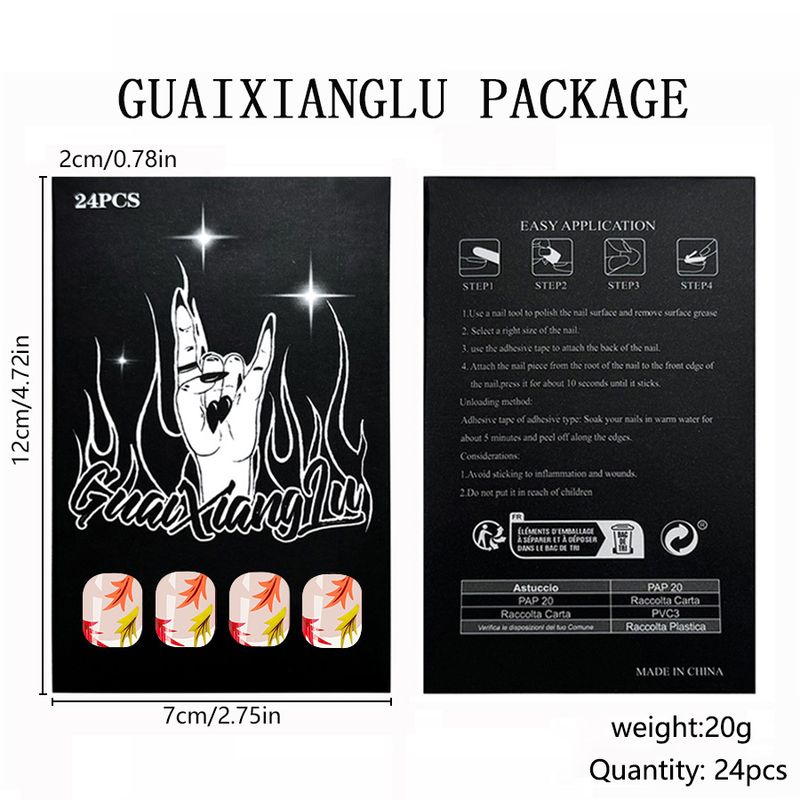 Trumpi blizgūs kvadratiniai šarvai rudens ir žiemos madingi prancūziško klevo lapo rudens lapų presavimo šarvai moterims, universalūs, 24 dalys_voghion.com