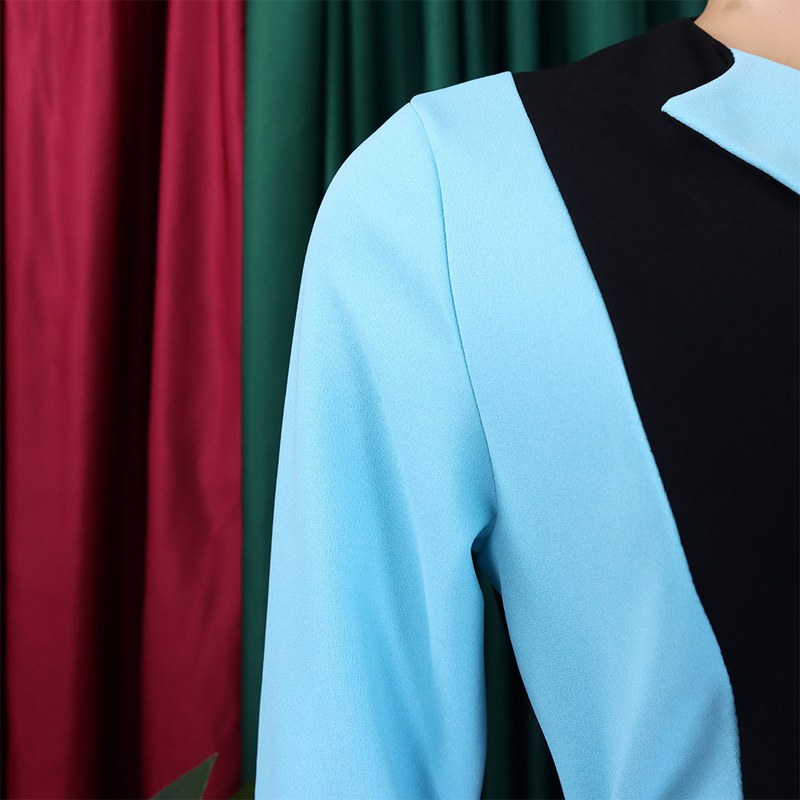 Women's fashion temperament color matching strap pleated skirt elegant_voghion.com