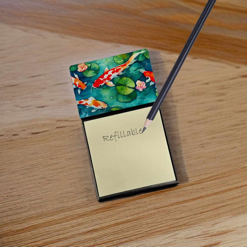 NEW Koi Fish Sticky Note Holder Refillable Dispenser Self-Sticky Note Pads, Memo Pads Blank Desk Accessories_voghion.com