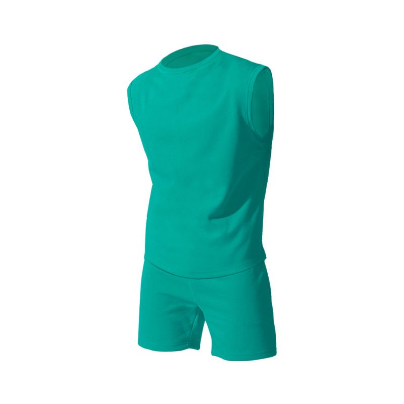 Neue Sommer Ärmelloses Sport Anzug Männer Casual Dünne Hemd Einfarbig Weste Zwei-stück Set Für Männer Männer Kleidung_voghion.com
