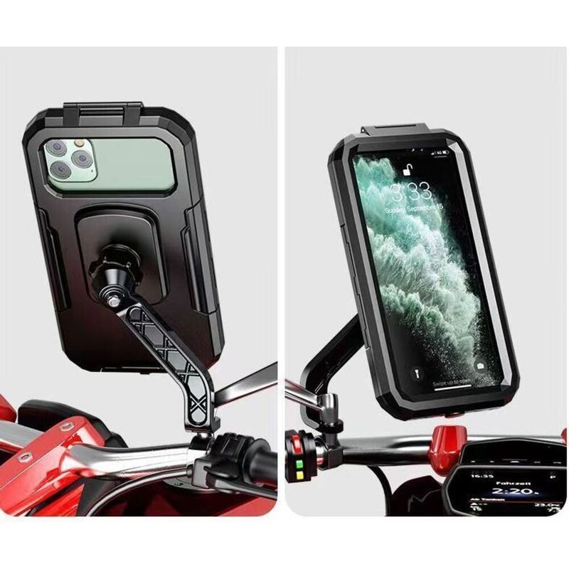 Drehbare Fahrradbatterie-Navigationstelefonhalterung Elektrisches Fahrrad Wasserdichte Motorradhalterung Reiter Regenfest_voghion.com