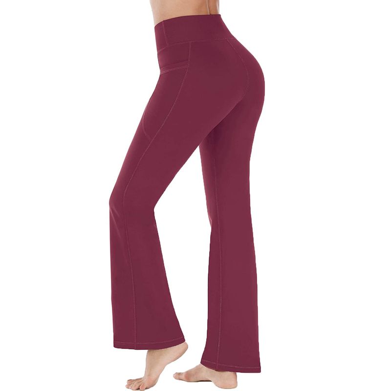 Women's High Waist Wide Leg Pants - Stretchy Yoga Lounge Pants For Work, Casual & Travel - Soft Breathable Fabric With Pockets_voghion.com