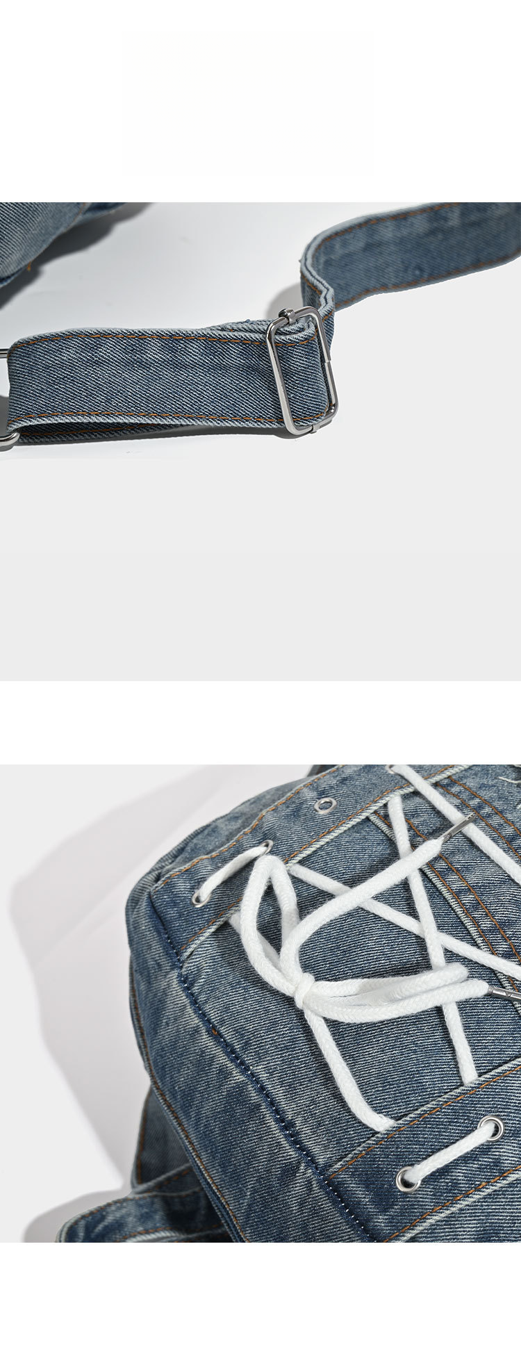 2025 Frühjahr/Sommer Neue Nische Herz Bestickte Denim Schüler Schultasche Für Den Unterricht Multifunktionale Einkaufstasche Modische Vielseitige Tägliche Pendeln_voghion.com