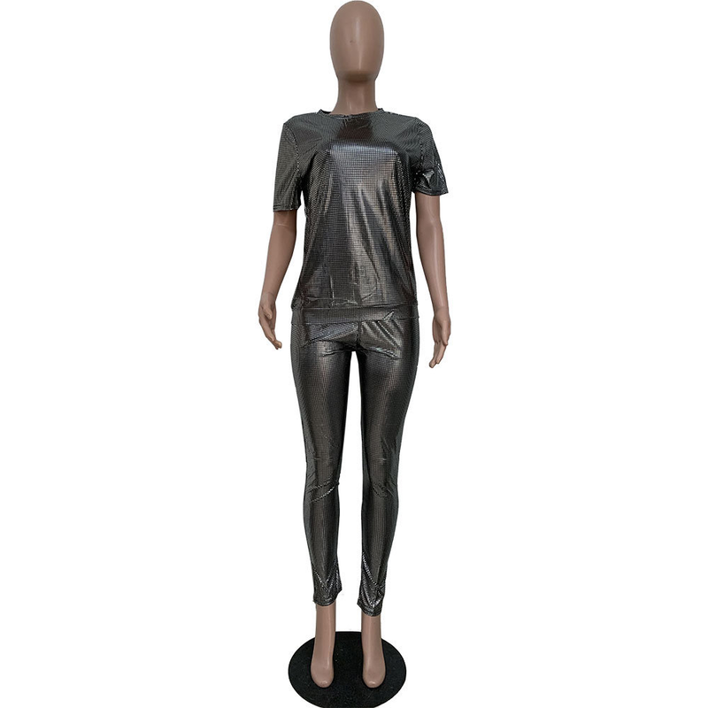 Women's fashion sequin set two-piece_voghion.com