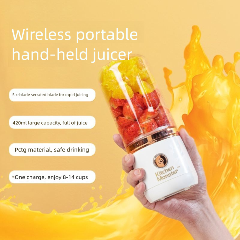 Dormitory Office Small Portable Ice Crusher Juice Maker Fruit Juicer Rechargeable Juicing Cup_voghion.com