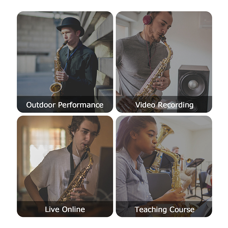 XIAOKOA UHF Instruments Saxophone Microphone Wireless Receiver Transmitter,160ft Range,Plug and Play,Great for Trumpets_voghion.com