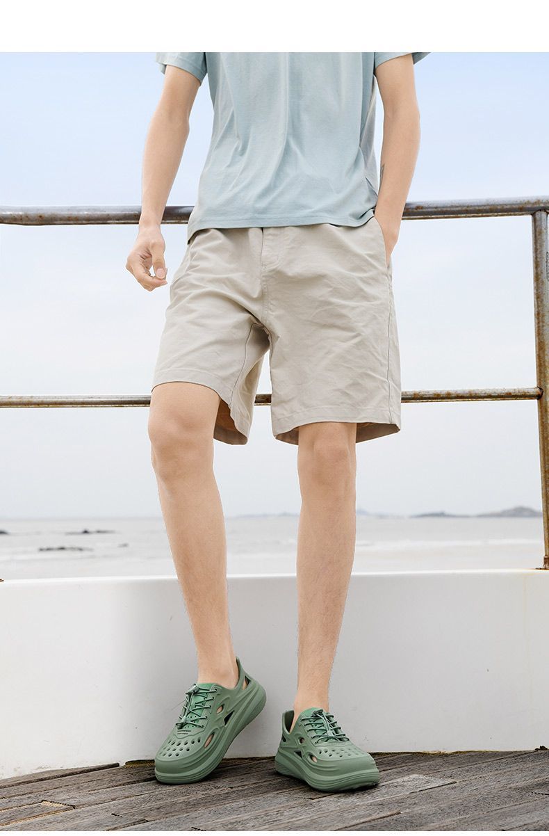 Herrenschuhe Vier Jahreszeiten rutschfeste lässige atmungsaktive Clogs Bequeme Hausschuhe mit geschlossener Zehenpartie zum Hineinschlüpfen_voghion.com