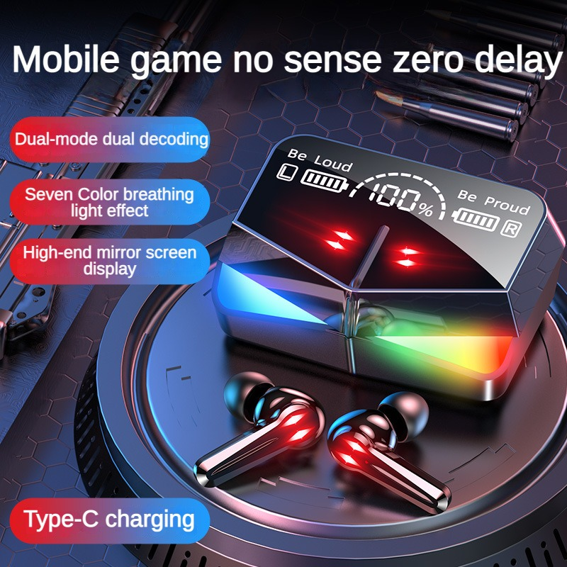 Giochi e-sport Auricolare Bluetooth Impronta digitale Touch Display digitale Vero sport wireless Basso nessun ritardo TWS_voghion.com