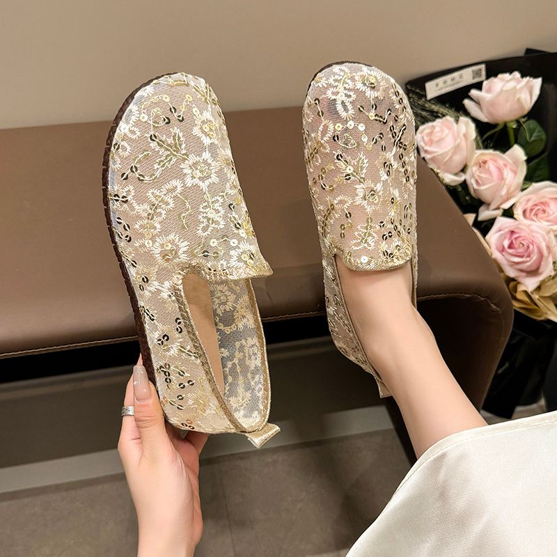 Mesh fisherman 2024 estate nuovo tessuto a rete casual donne suole morbide un slip-on scarpe_voghion.com