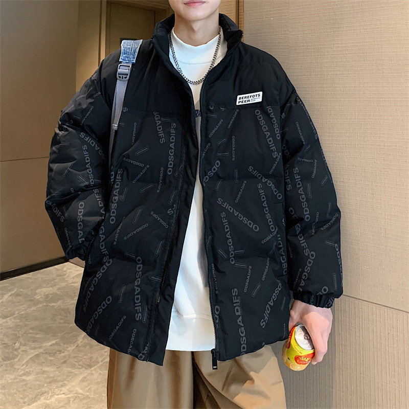 Modische, mit Baumwolle gepolsterte Kleidung, trendige, koreanische Version der mit Baumwolle gepolsterten Jacke für hübsche Männer, warme, lässige Brotkleidung_voghion.com