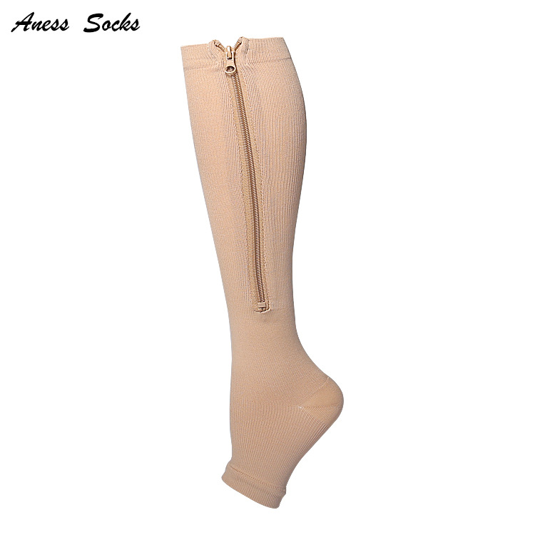 Calcetines de compresión con cremallera de otoño para mujer, calcetines deportivos profesionales moldeadores de presión_voghion.com