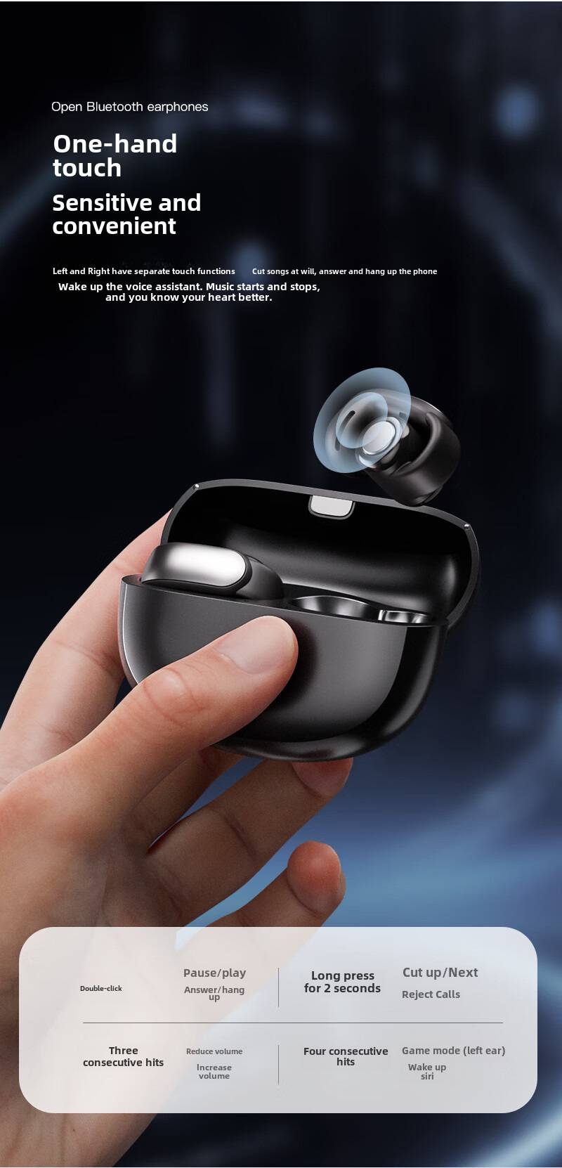 Écouteurs Bluetooth sans fil Ultra ouverts, oreillettes à clipser, adaptées, 2024 _voghion.com