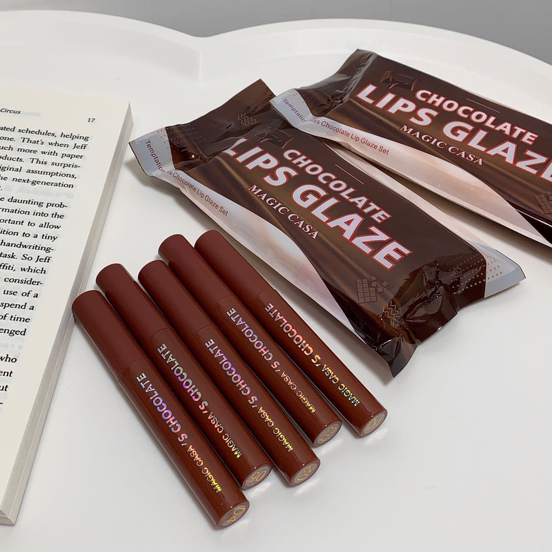 Schokolade Lip Glaze fünf Sätze Nebel matt Studentin Streicheleinheiten eins fünf_voghion.com