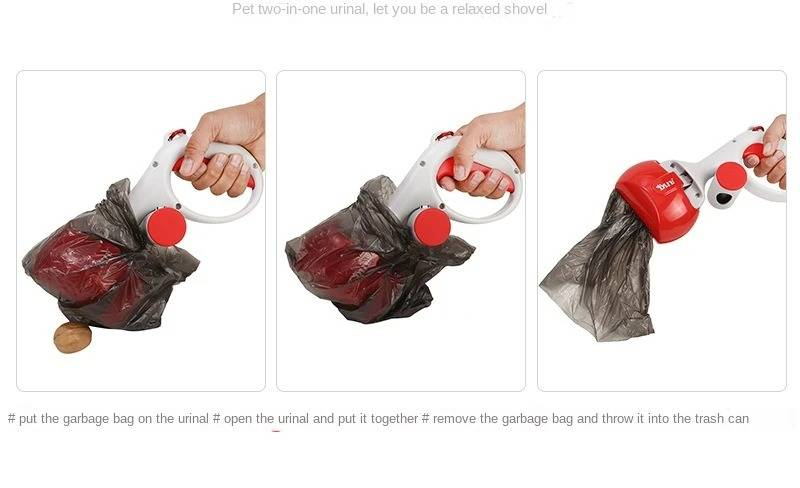 2 in 1 pet toilet picker portable dog feces toilet picker with garbage bag pet toilet cleaning supplies_voghion.com