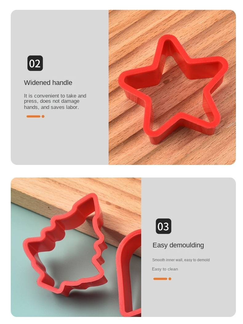 Set van 6 kunststof koekjesvormpjes, creatieve doe-het-zelf koekjesvormen voor thuiskeuken bakgereedschap_voghion.com