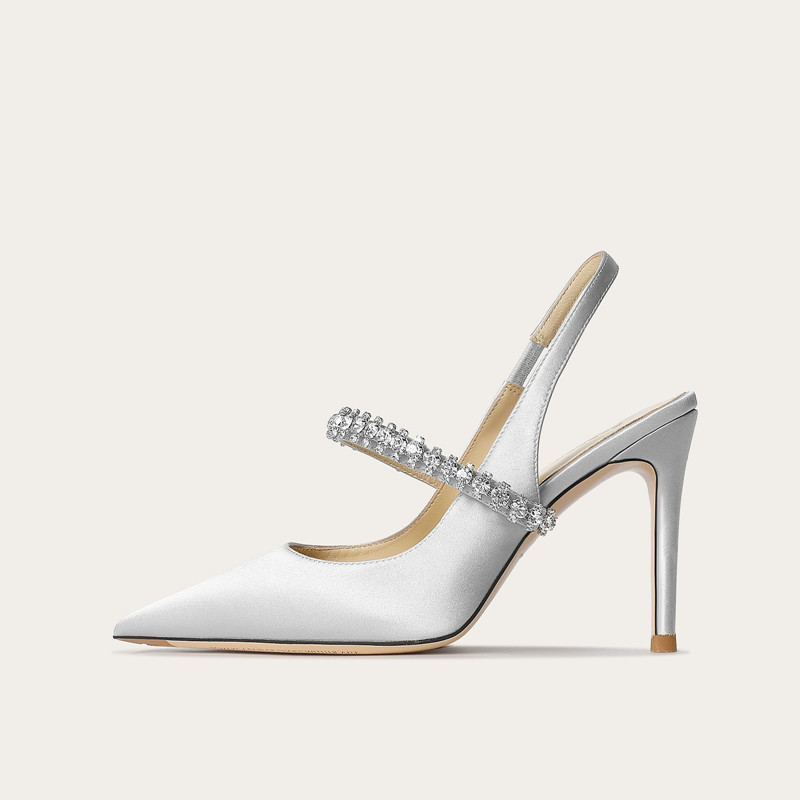 Women's Shoes Rhinestone Patent Leather Sandals New Fairy Style Nude Pointed Toe Stiletto High Heels_voghion.com