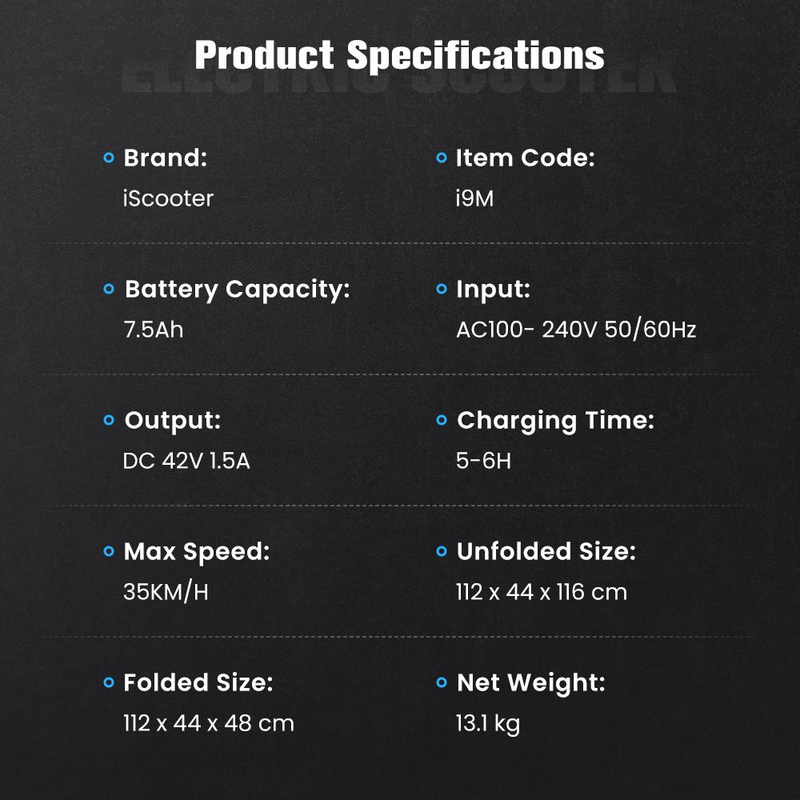 iScooter i9M sähköpotkulauta aikuisille, 500 W 10'' työmatkasähköpotkulauta vakionopeudensäätimellä, kaksoisjarrutusjärjestelmällä_voghion.com