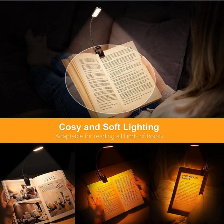 Home Furniture Hit Gritin 9 LED Rechargeable Book Light Reading Clip Light_voghion.com