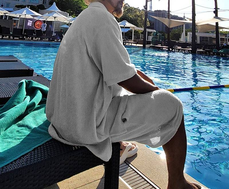 Revers-T-Shirt, Poloshirt, Sportbekleidungsset für Herren, Sommerhandtuch, lockeres Kurzarmhemd und Shorts, zweiteiliges Set_voghion.com