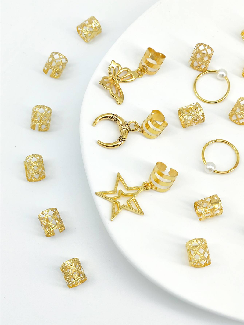 Fashionable Unique Metal Open Hair Clip, Stage Photoshoot Braid Hair Ring, Butterfly Pendant Hair Accessory_voghion.com