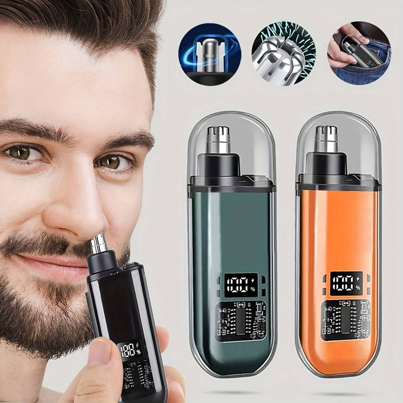 Men's USB Rechargeable Nose And Ear Hair Trimmer - Portable Electric Scissors, With 150mAh Lithium Battery, Fast Charging_voghion.com