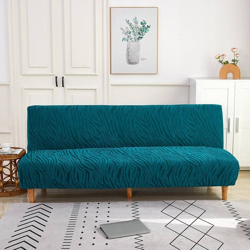 Copridivano elastico, copridivano estensibile a copertura totale, tessuto in poliestere spesso, design senza braccioli, colori a righe e tinta unita_voghion.com