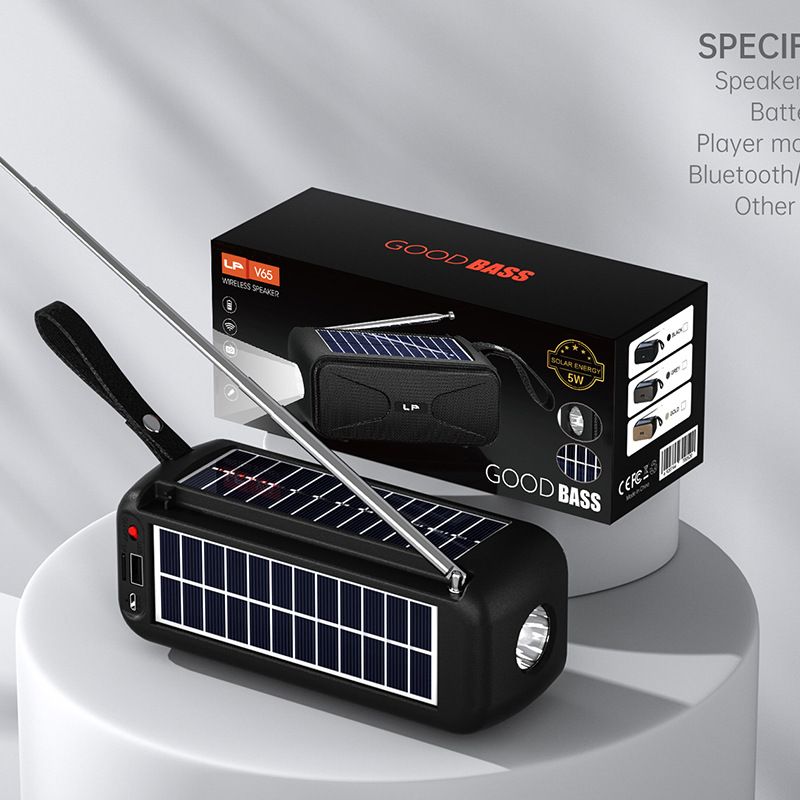 Yeni güneş enerjili kablosuz Bluetooth hoparlör, taşınabilir radyo, subwoofer, yüksek ses, küçük hoparlör_voghion.com
