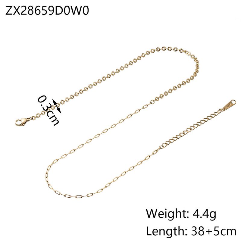 1 Piece 304 Stainless Steel Polished 38+5CM Jewelry Accessories Chain_voghion.com