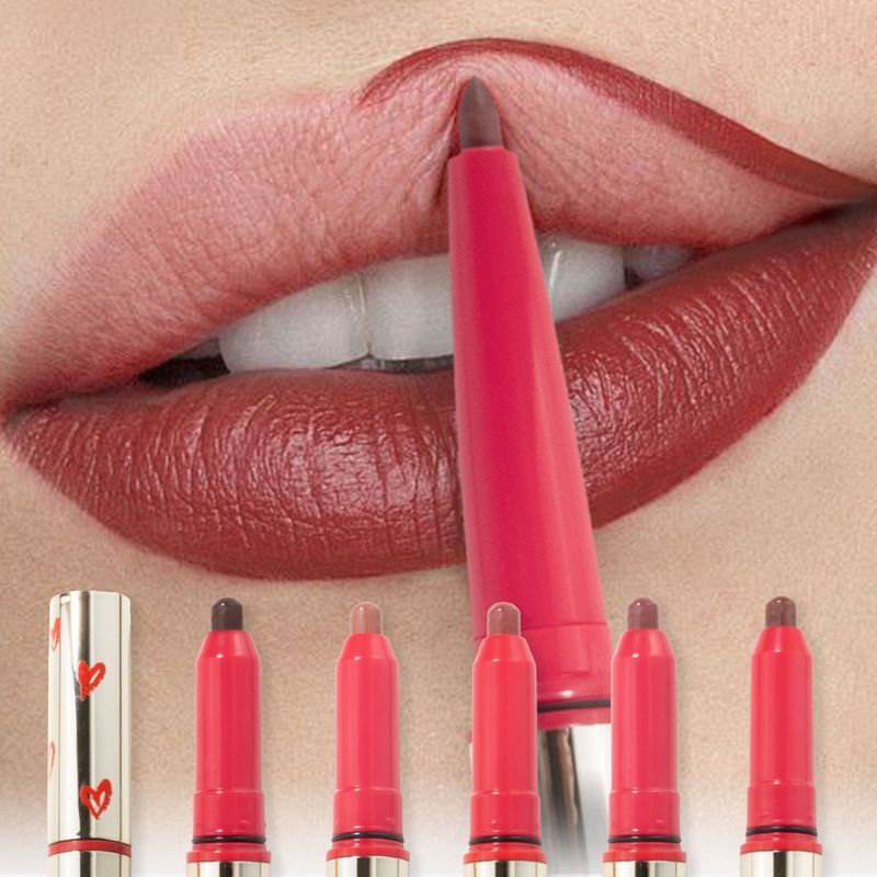 Lip Liner Double Headed Lipstick Lip Liner Two In One Multi Color Matte Long Lasting Lip Plumping Non Fading Hook Liner Pen_voghion.com