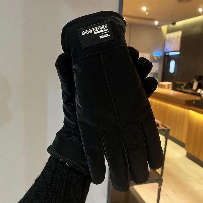 Gants de cyclisme d'hiver en coton pour homme, coupe-vent, résistants au froid, imperméables et en velours épais._voghion.com