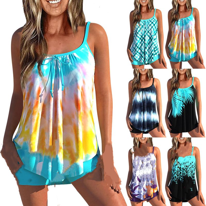 Women's Clothing Sexy Printed Sling Split Boxer Briefs Large Size Bikini_voghion.com