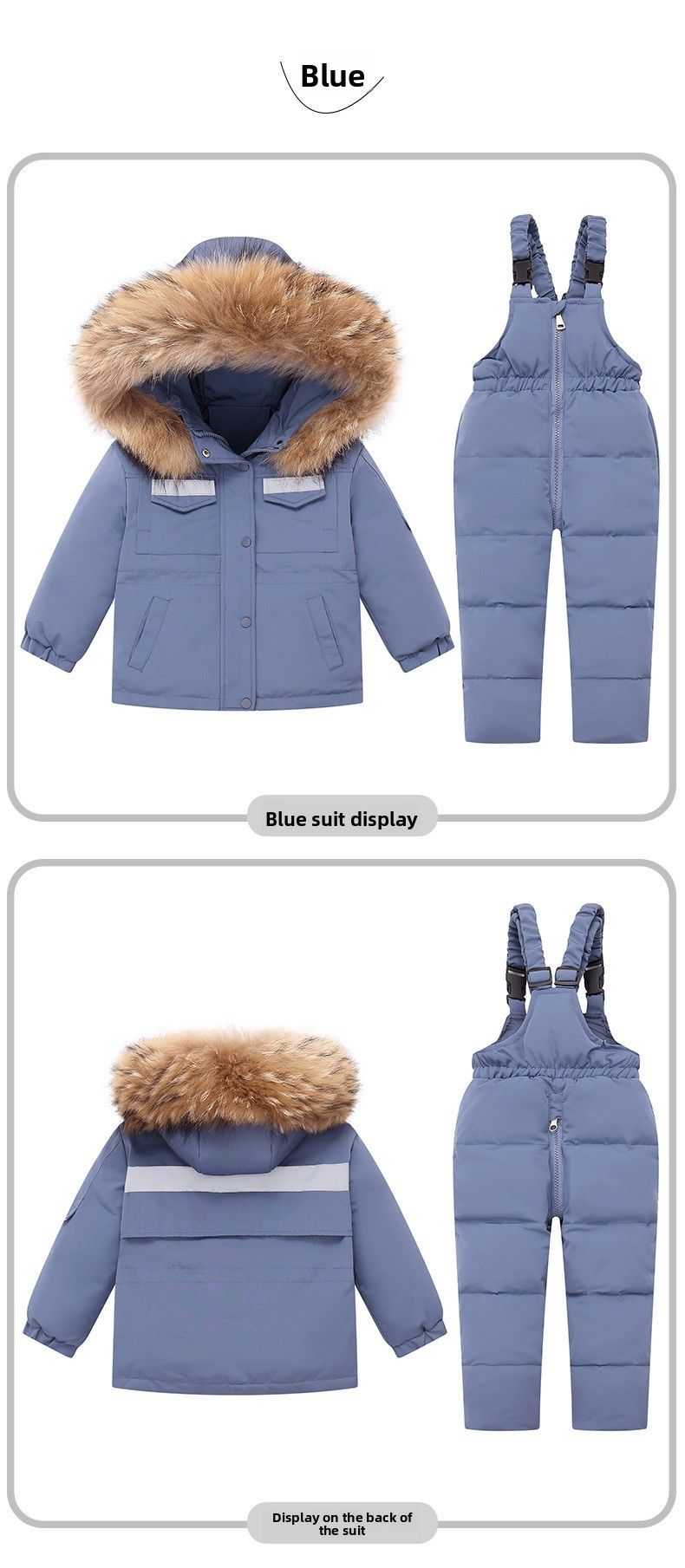 2025 Kinder Daunenjacke Kleinkind Kleinkind 1-5 Jahre alt Jungen und Mädchen neue Winter zweiteilige Set Top + Overalls_voghion.com