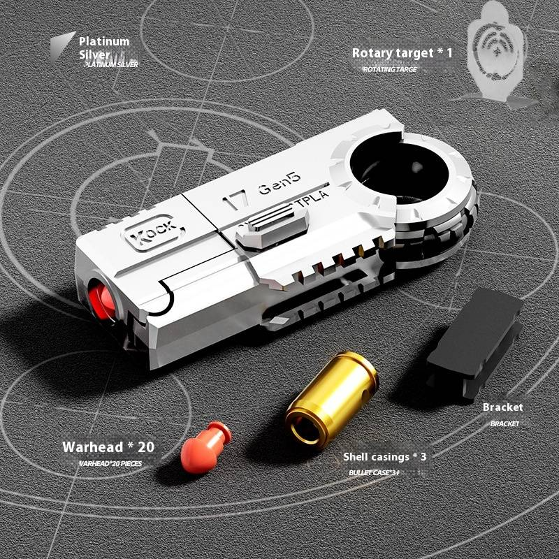 Παιχνίδι όπλο Soft Bullet Mini Glock διπλό πιστόλι δακτυλίου πιστόλι αποσυμπίεσης κράμα εκτοξευτήρα παιχνίδι εκτόξευσης_voghion.com