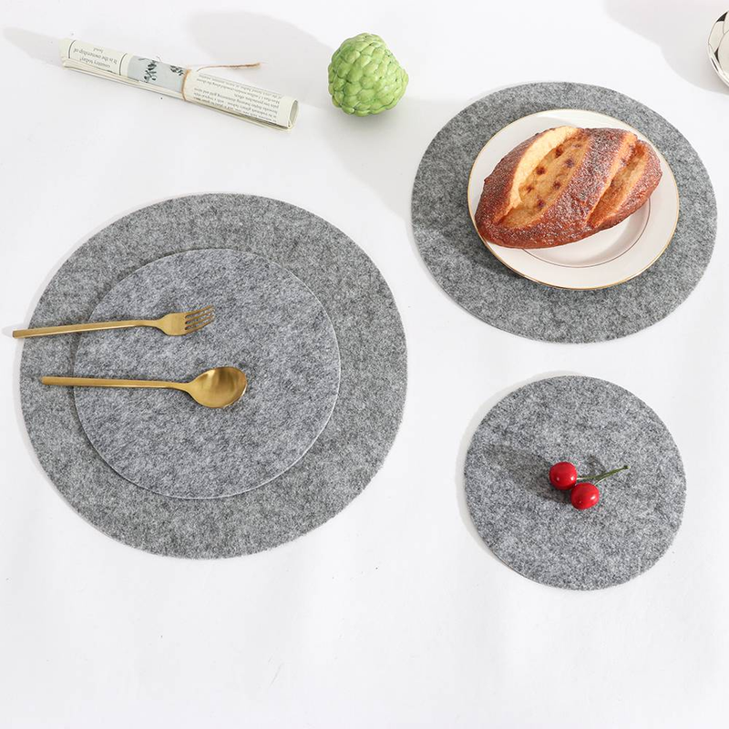 4pcs Felt Tableware Mat With A Thickness Of 3mm Protects The Desktop From Scalding And Damage_voghion.com