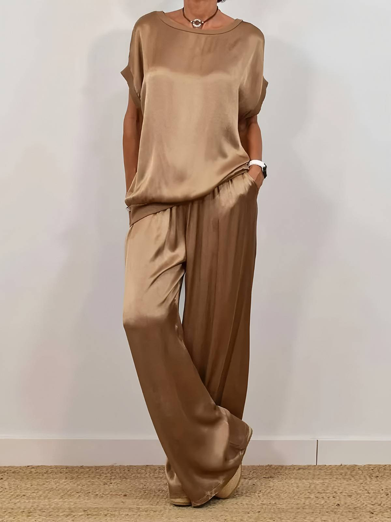 Vêtements pour femmes printemps et automne nouveau cardigan décontracté ample à col montant et pantalon à jambes larges ensemble deux pièces_voghion.com