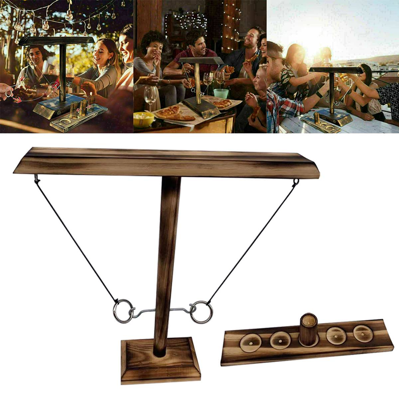 Ringwurfspiele für Kinder und Erwachsene, Trinkspiele für die Heimparty, schnelle Handheld-Brettspiele aus Holz, Shot Ladder Bundle, Bars im Freien_voghion.com