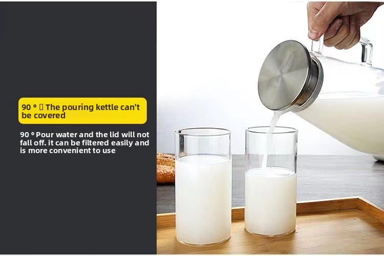 Modernes Glas-Wasserflaschen-Set – 1800 ml Krug und 300 ml Becher, perfekt für Saft, Eistee und Bürogeschenke_voghion.com