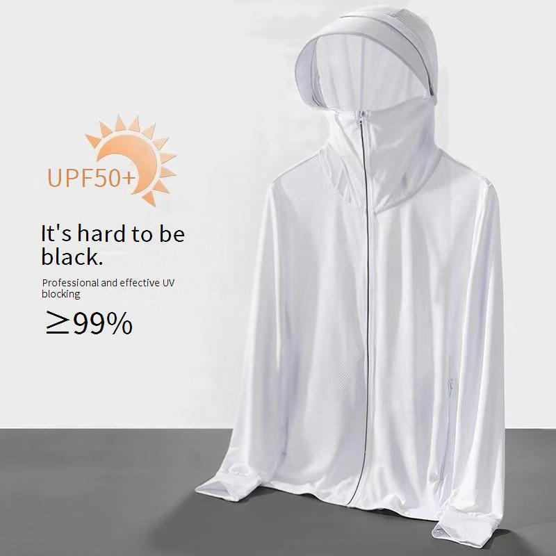 Men's Summer Ice Silk UPF Sun Hoodie – Ultra-Thin Breathable Fishing Shirt, Anti-UV Sun Protection Jacket For Outdoor Sports_voghion.com