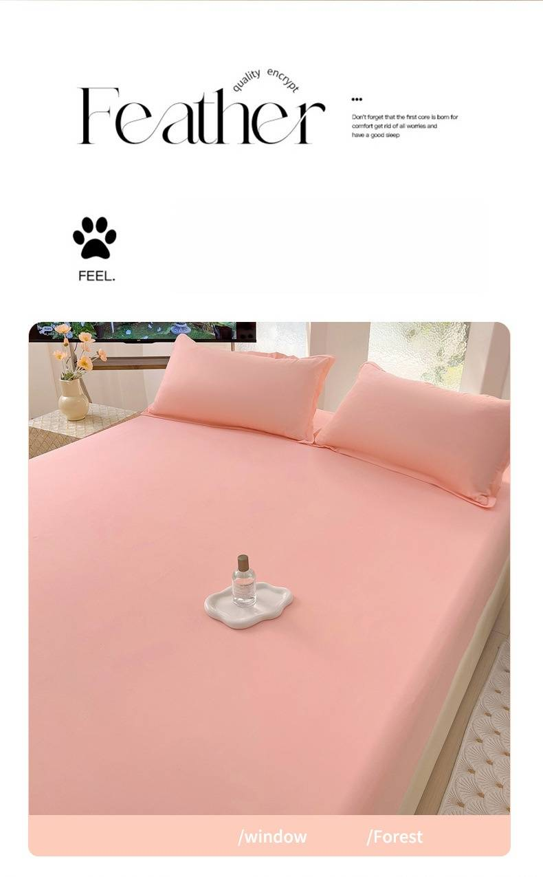 Set di lenzuola con angoli in morbido cotone lavato - Copriletto ipoallergenico con design antiscivolo, tinta unita minimalista per coprimaterasso_voghion.com