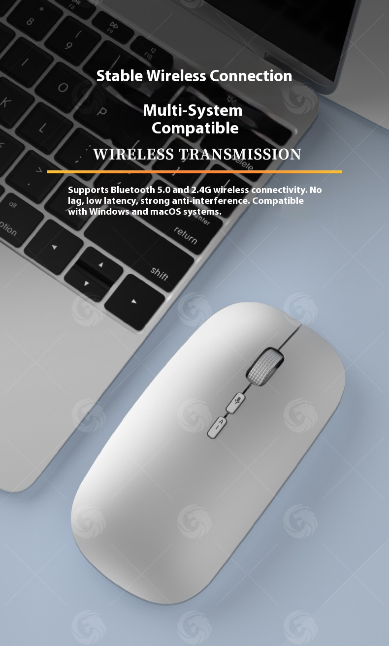 Mouse con controllo vocale AI – Mouse wireless Bluetooth e 2.4G con dettatura e traduzione multilingue (1600 DPI, scorrimento a 4 vie, portata 10 m)_voghion.com