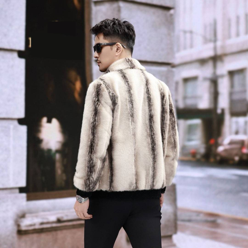 Men's Clothing Winter Fashion Thickened Faux Mink Fur Jacket - Stylish Mid-Length Coat For Casual & Formal Wear (Multiple Colors & Sizes Available)_voghion.com