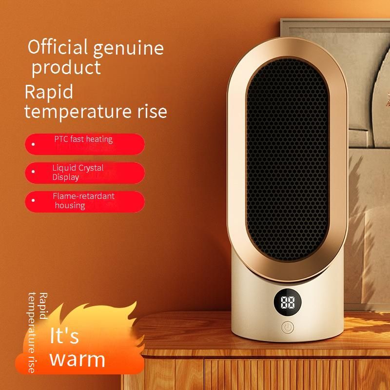 Portable Ceramic PTC Space Heater With Overheat & Tip-Over Protection, 800W Fast Heating For Home/Office, Quiet Desktop Warm Air Fan_voghion.com