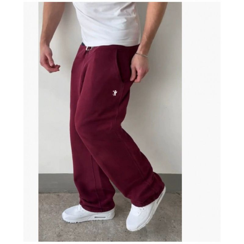 Unisex Letter Print Jogger Pants, Oversized Fleece Lounge Pants, Casual Wide-Leg Sweatpants For Men & Women_voghion.com