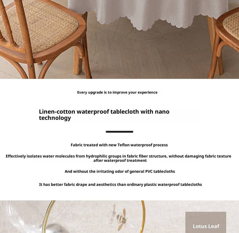 Tovaglia in lino e cotone di alta qualità: copritavolo rotondo impermeabile, resistente al calore e antimacchia per uso domestico e commerciale, stile moderno e minimalista._voghion.com