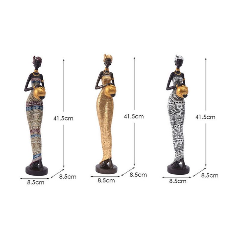 Black Art Figure Ornament Creative Home Living Room Decoration Entrance Wine TV Cabinet Resin Craft_voghion.com