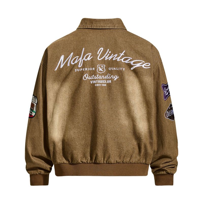 Eon Modish 2025 Autumn New American Street Fashion Embroidered Washed Denim Jacket_voghion.com